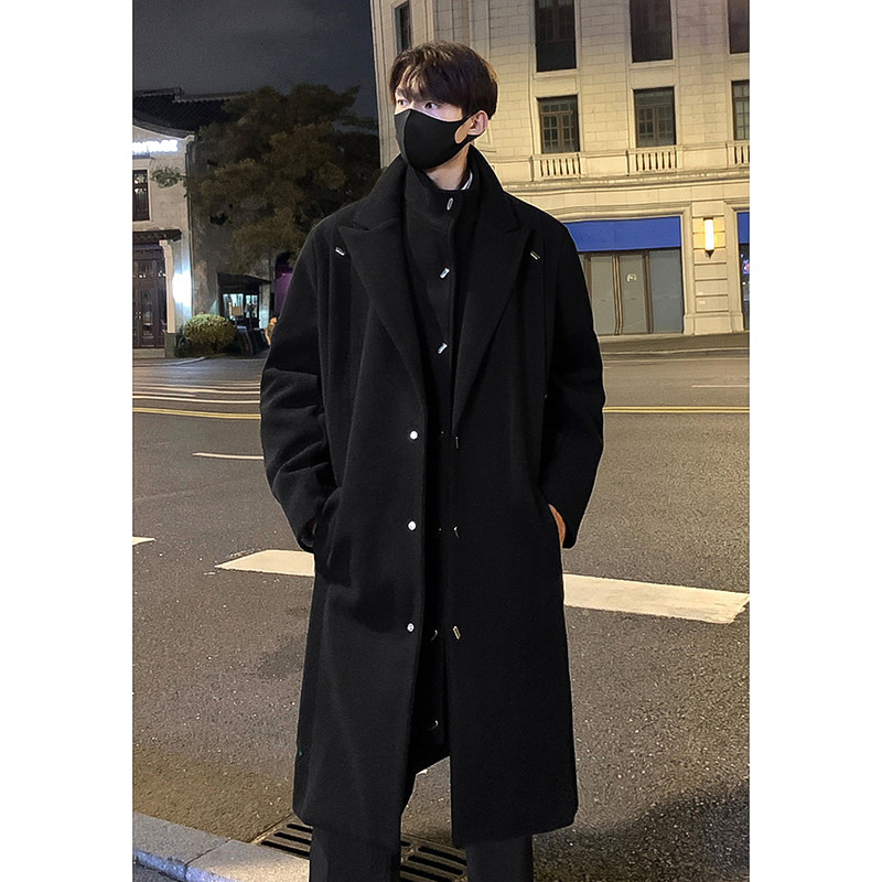 一衣两穿韩版毛呢大衣男秋冬设计感假两件成熟风外套痞帅情侣风衣,男装,毛呢大衣,淘宝优惠券,粉丝福利购,淘宝优惠卷