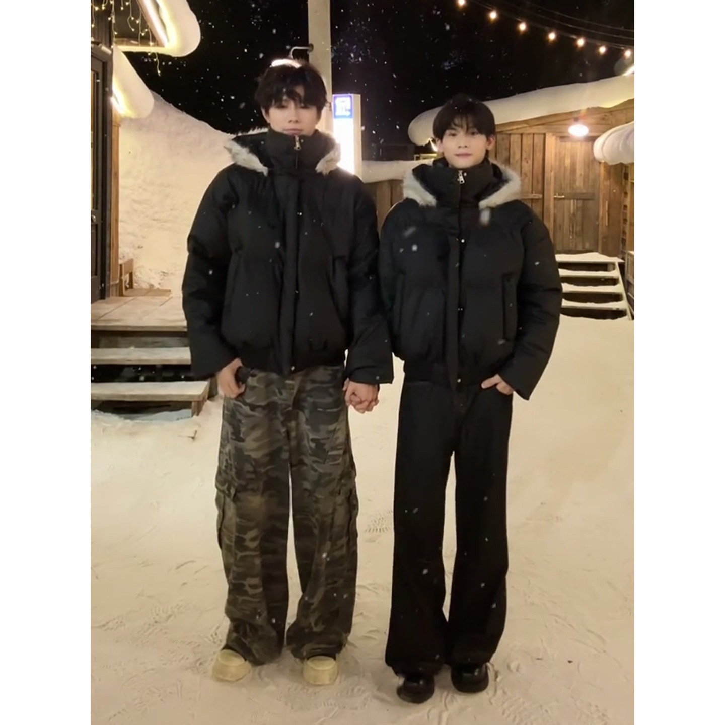 美式短款pu皮羽绒棉服男冬季棉袄