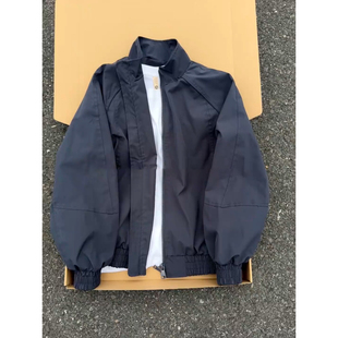 藏青色飞行员bomber夹克男款春季户外软壳冲锋衣美式短款廓形外套