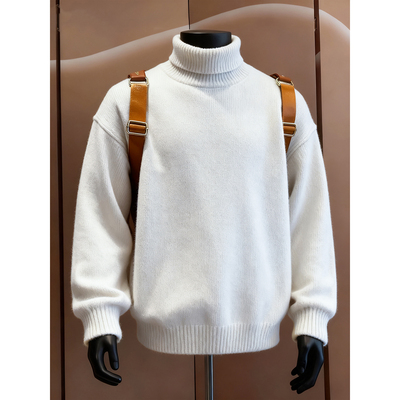 cleanfit白色高领毛衣男款秋冬