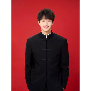 中山装 套装 男孩成人礼服装 婚礼订婚西装 西服高级感痞帅男士 新中式