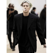 王嘉尔同款 dk西服男痞帅高级感黑色廓形西装 那不勒斯垫肩单西外套