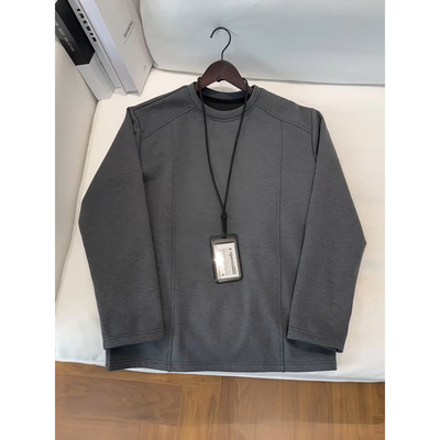 美式解构正肩长袖t恤秋冬季重磅