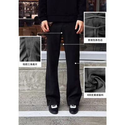 黑色美式柳叶弯刀裤子男款秋季