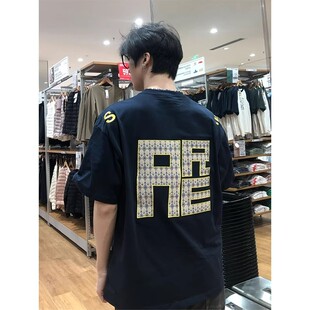 美式 高街字母刺绣t恤男夏日穿搭潮牌高级感重磅t恤正肩情侣半截袖