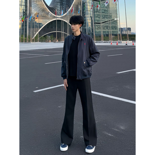 cleanfit柳叶弯刀西裤男垂坠感高级感直筒修身裤子显瘦直筒微喇裤