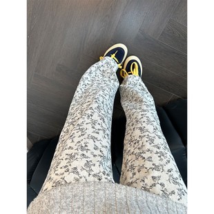 小香风花色提花牛仔裤男冬季美式高街vibe裤子cleanfit直筒微喇裤