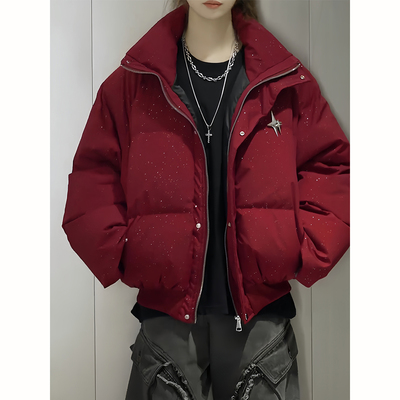 美式高街满天星棉服男款冬季加厚