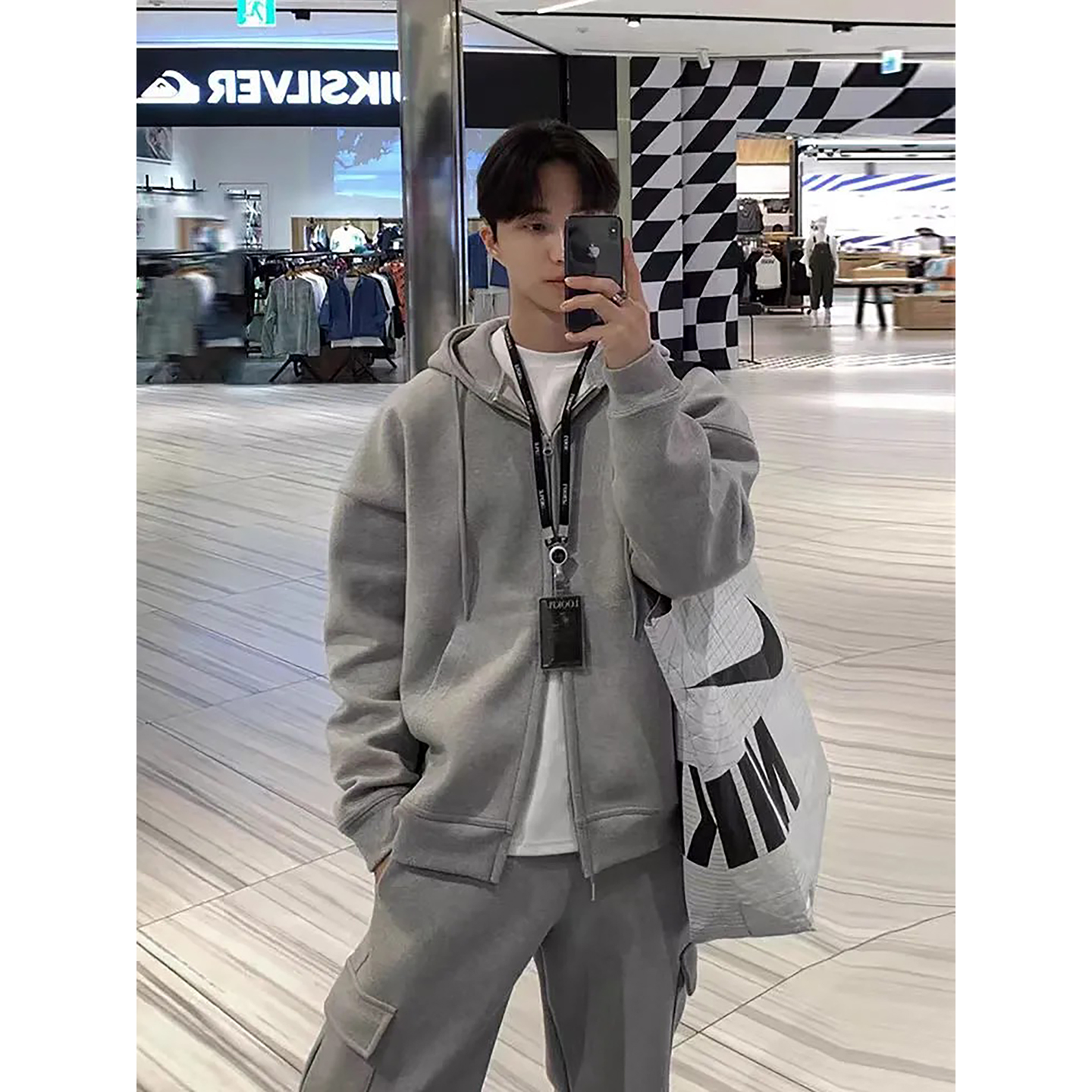 韩系慵懒松弛感卫衣男秋冬美式