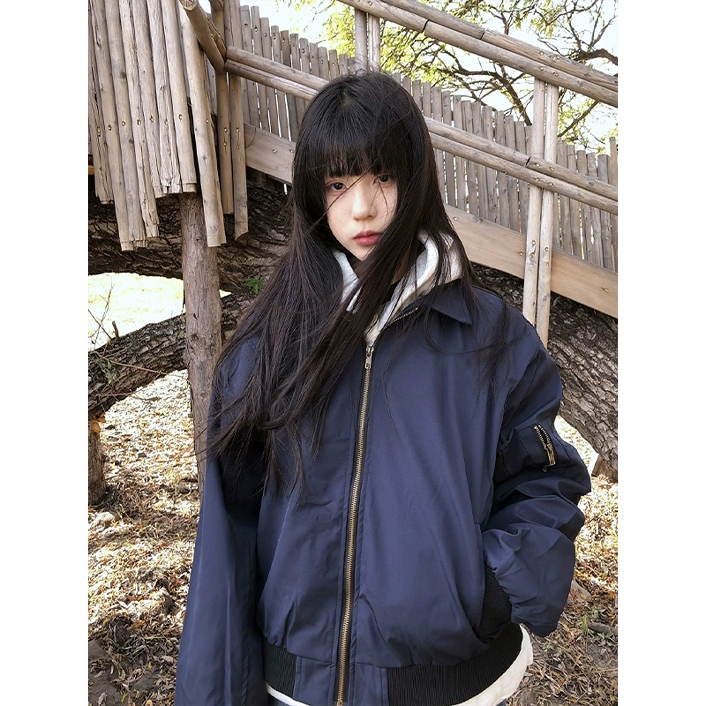 藏青色美式ma1飞行夹克男秋季