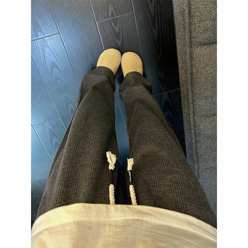 黑色重磅灯芯绒裤子男款秋冬