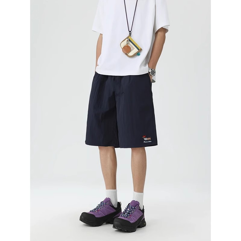 藏青色尼龙速干短裤男夏外穿裤子