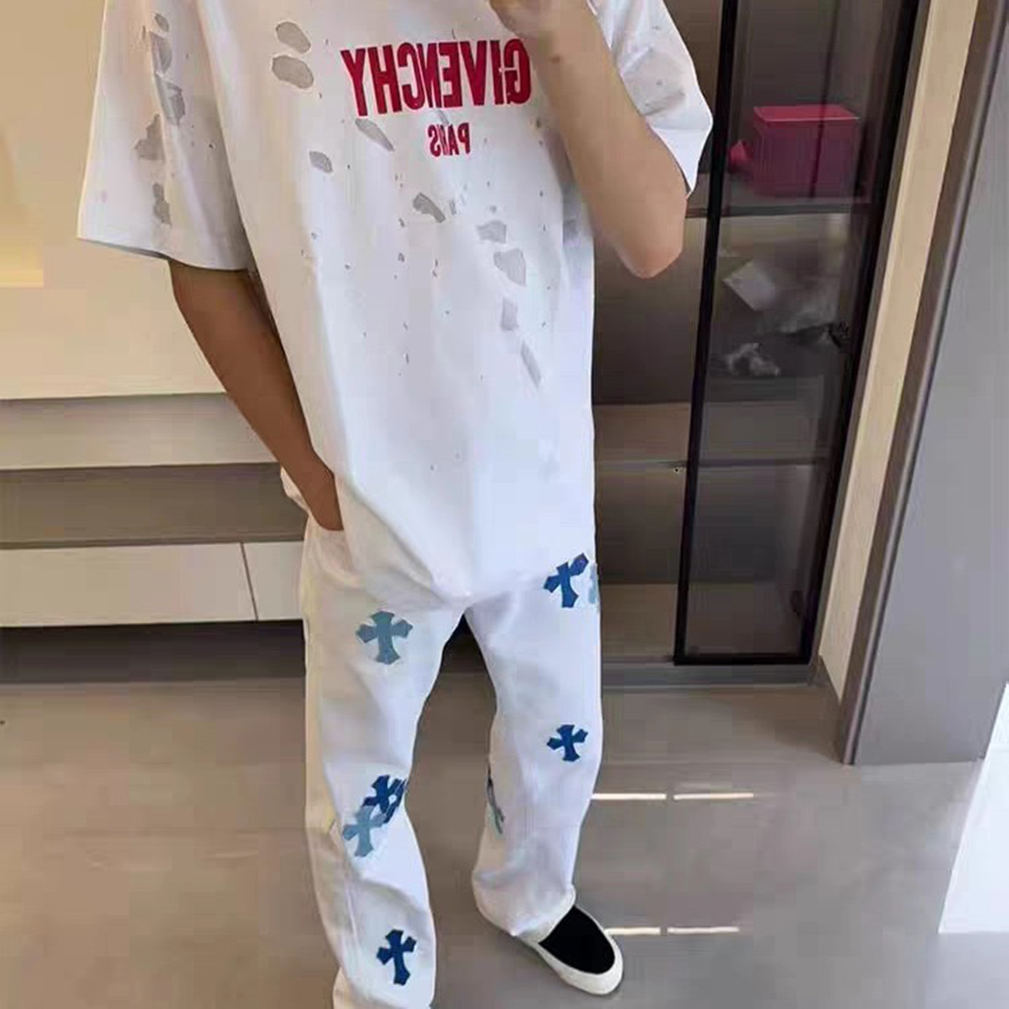 美式高街裤子男潮牌痞帅牛仔裤