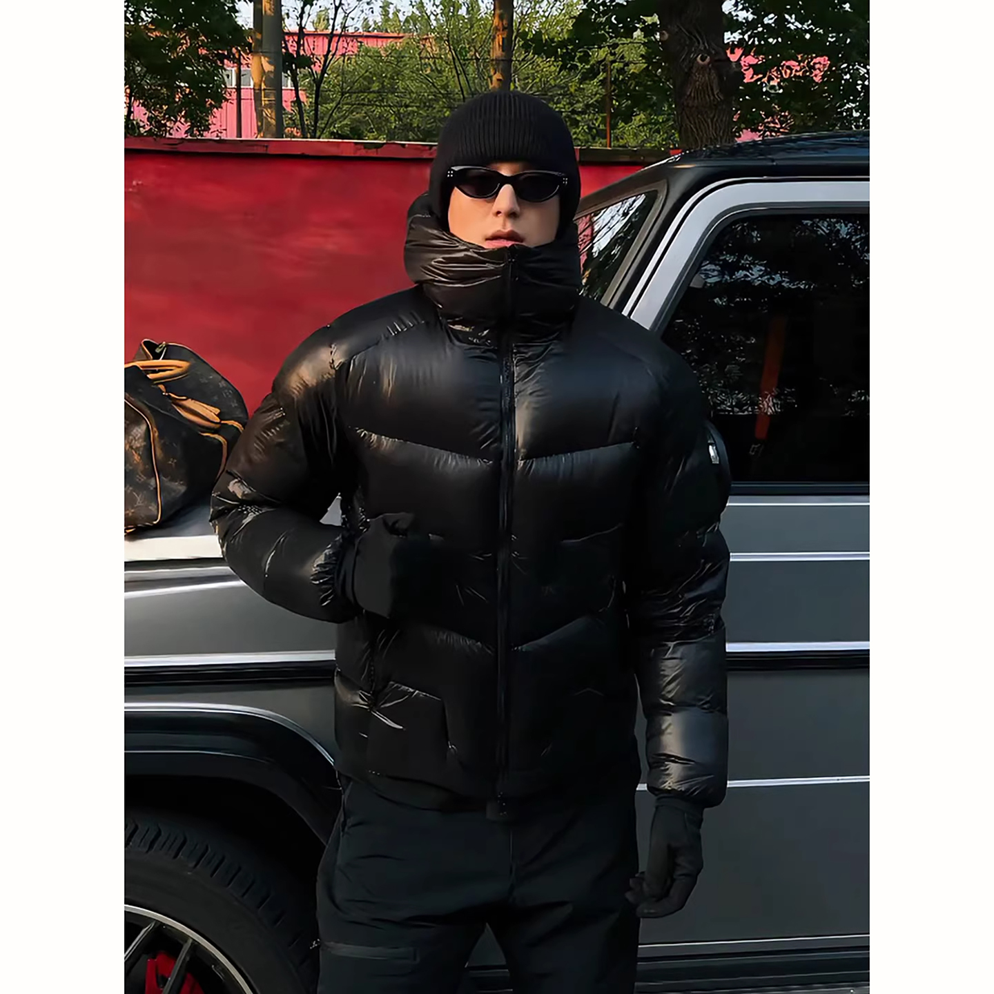 美式三防短款连帽羽绒棉服男款