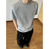 box版 型解构t恤男夏季 重磅空气棉正肩短袖 美式 高级感痞帅半袖 上衣