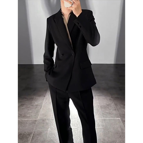 韩版西装套装男高级感发型师潮牌