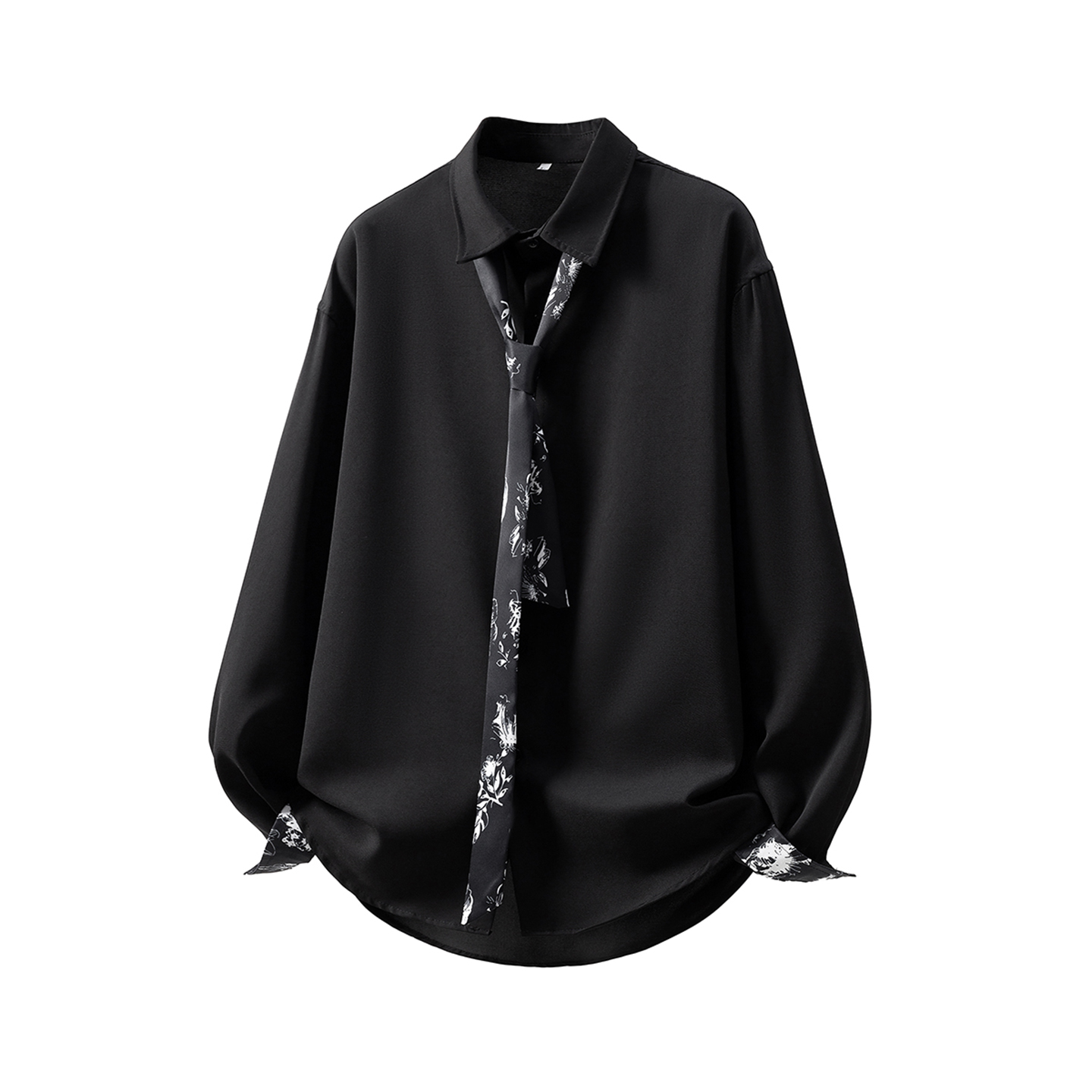 英伦雅痞冰丝长袖衬衫男款高级感