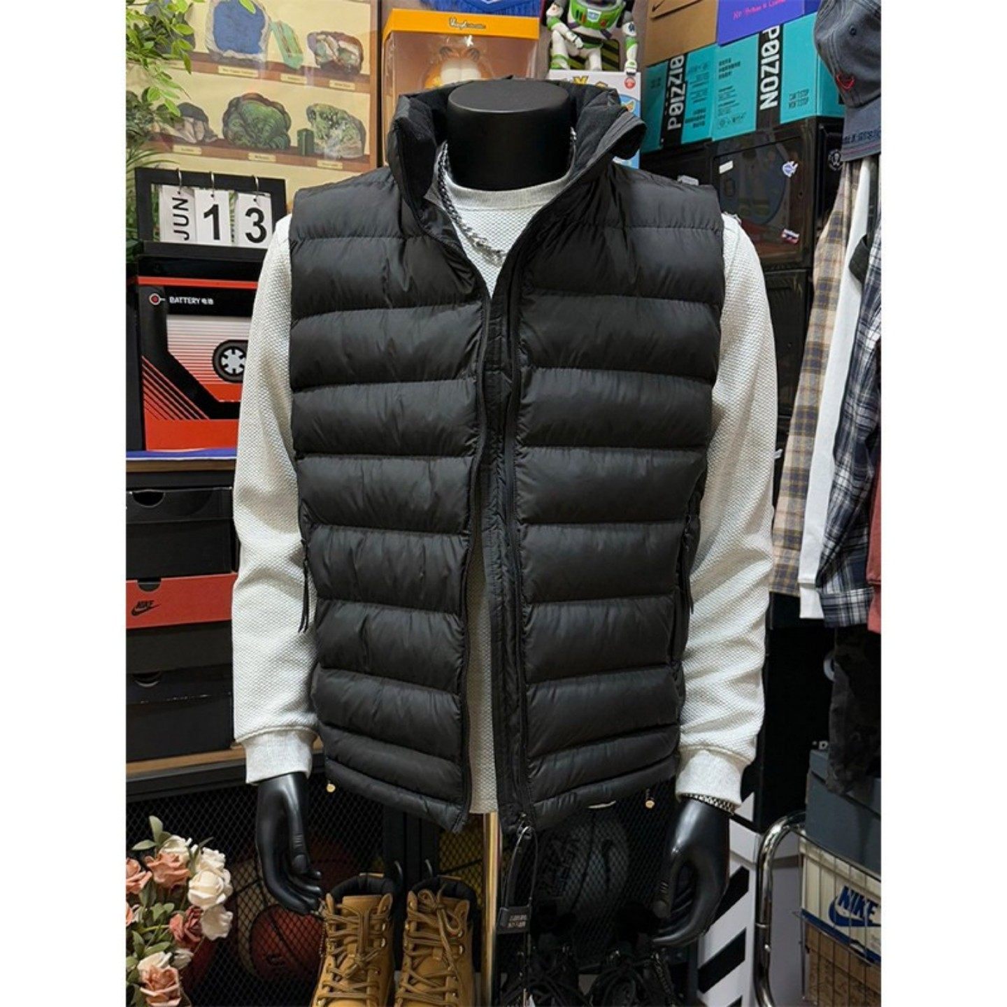 黑色轻薄排骨羽绒棉马甲男冬季叠穿无袖背心高级感软壳冲锋衣内胆,男装,羽绒马甲,淘宝优惠券,粉丝福利购,淘宝优惠卷