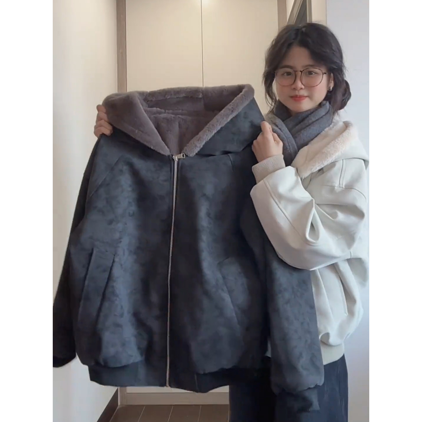 美式重磅荔枝纹pu皮棉衣男女冬季