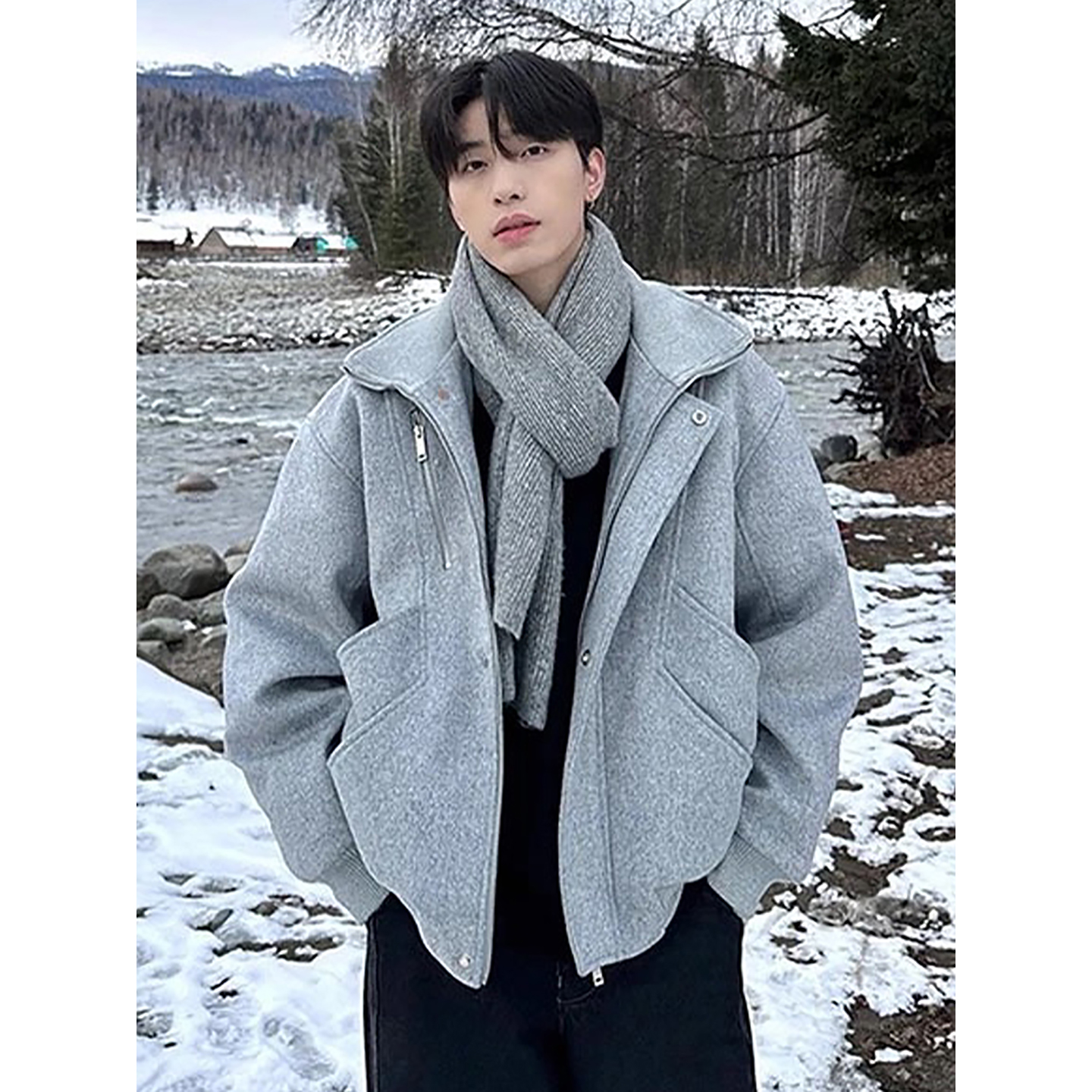 美式解构哈灵顿夹克棉服男款冬季