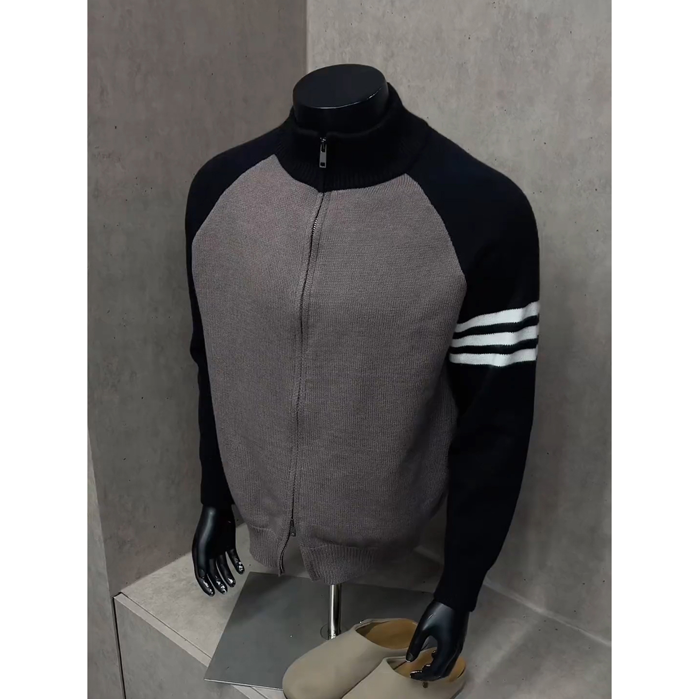 老钱风轻奢针织开衫男秋冬美式