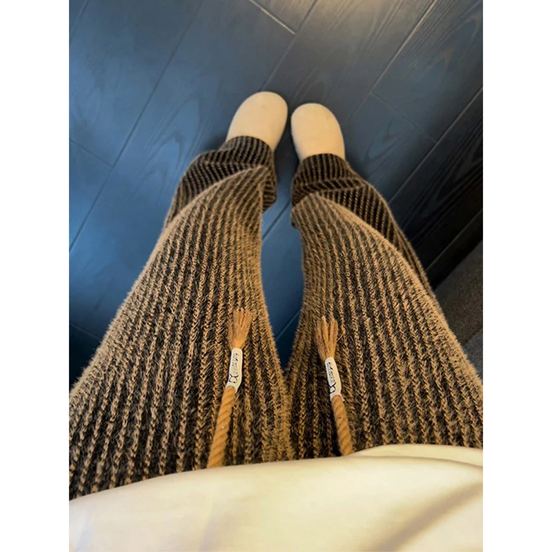 咖色竖条纹灯芯绒裤子男冬季