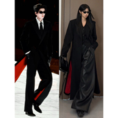 黑色红底长款 外套英伦雅痞大衣 高级感那不勒斯dk西装 男士 风衣韩版