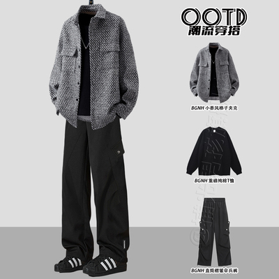 小香风格子夹克男士高级感痞帅