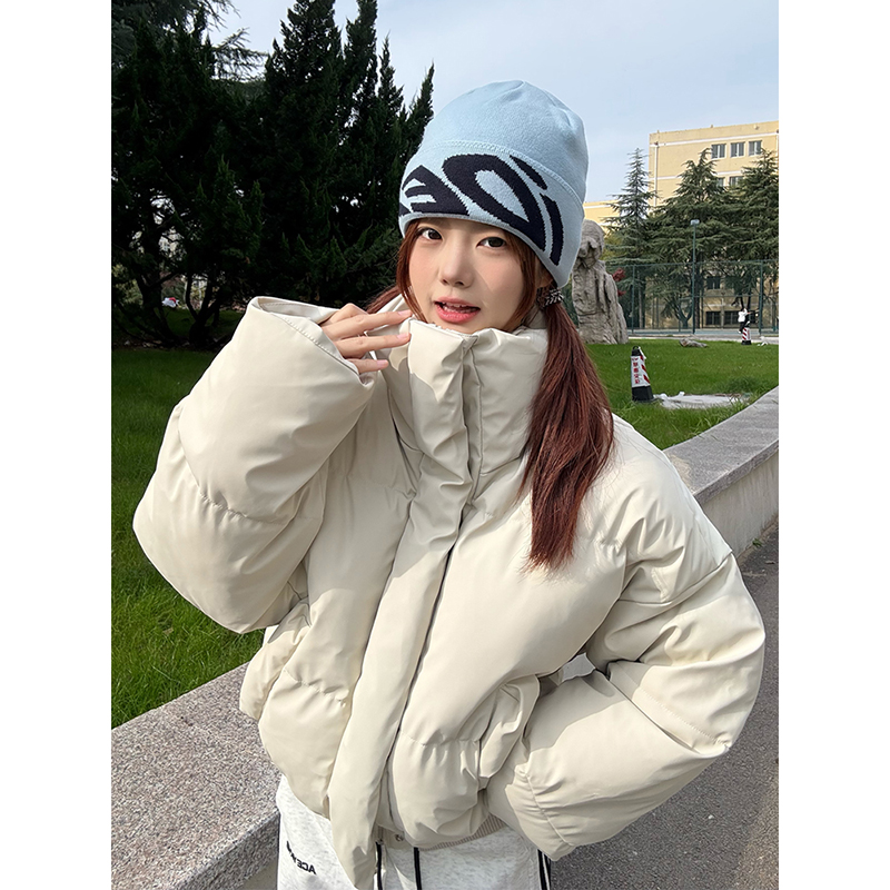 美式短款pu皮棉服外套男冬季