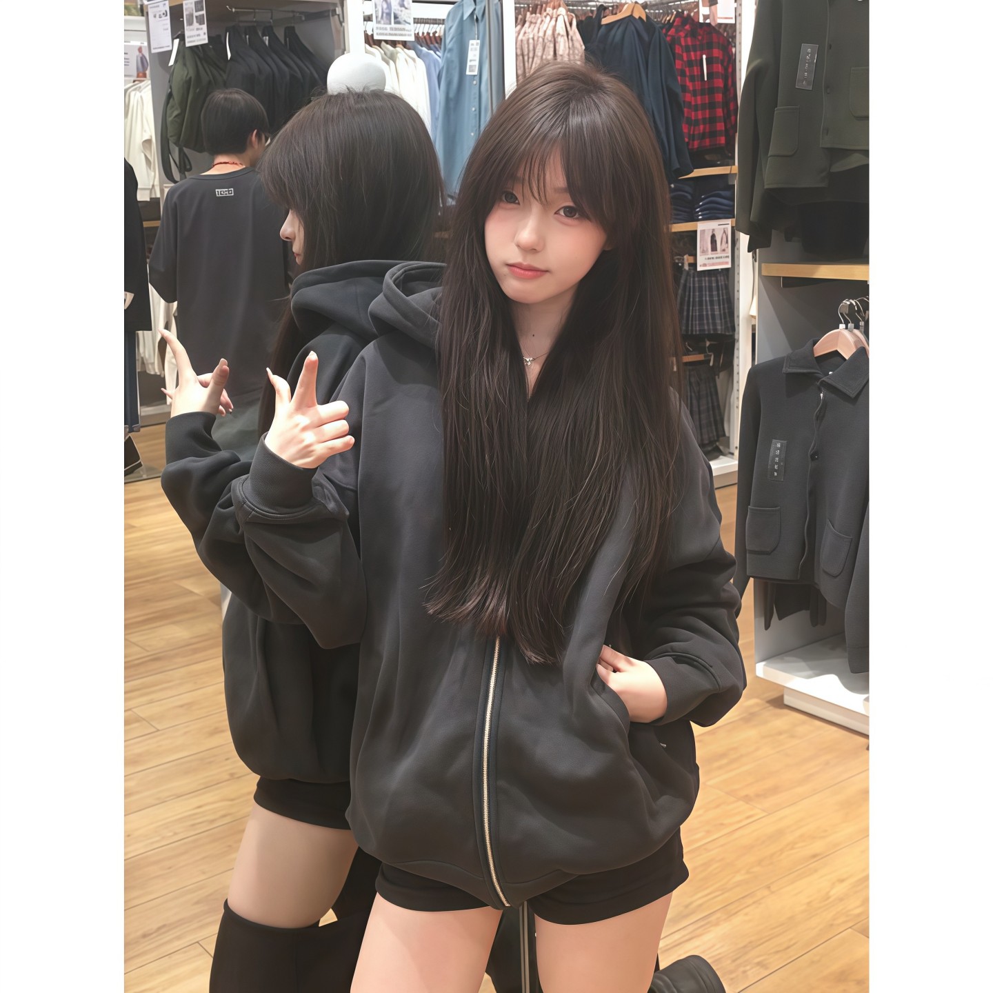 美式拉链开衫卫衣男秋季重磅外套