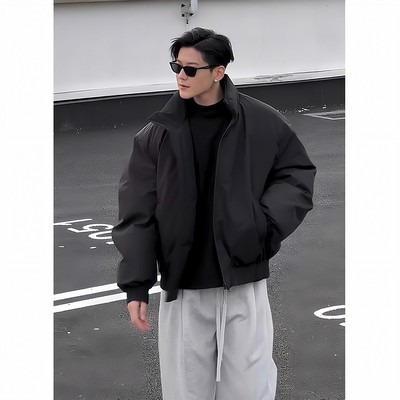 黑色美式飞行夹克羽绒服男款冬季