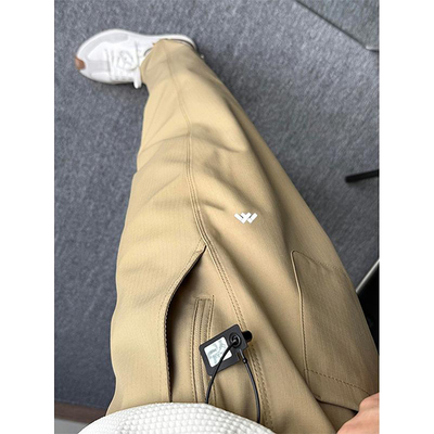 卡其色软壳冲锋裤男秋冬