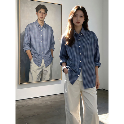 内搭格子衬衫男款春季高级感衬衣