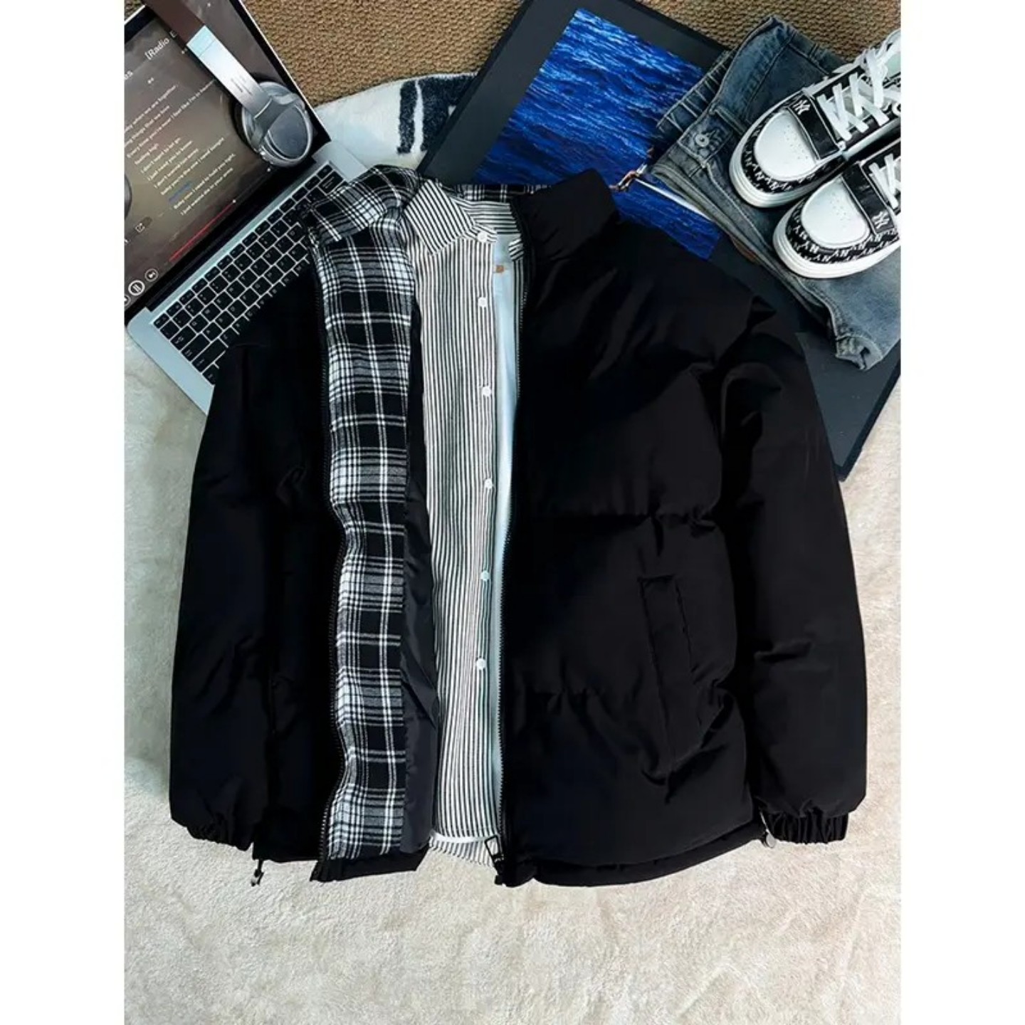 美式高街vibe棒球服棉袄男冬季