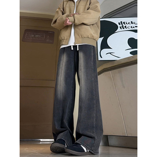 cleanfit黑色牛仔裤秋冬季男生加绒显瘦显高裤子青少年酷帅直筒裤