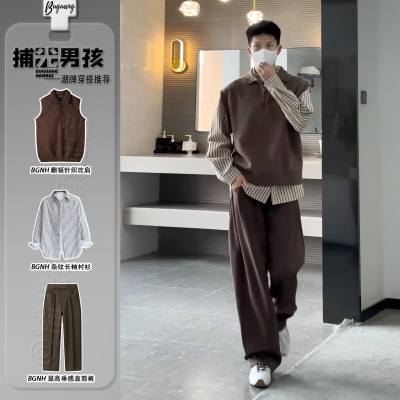 美拉德polo领针织衫坎肩韩系轻熟
