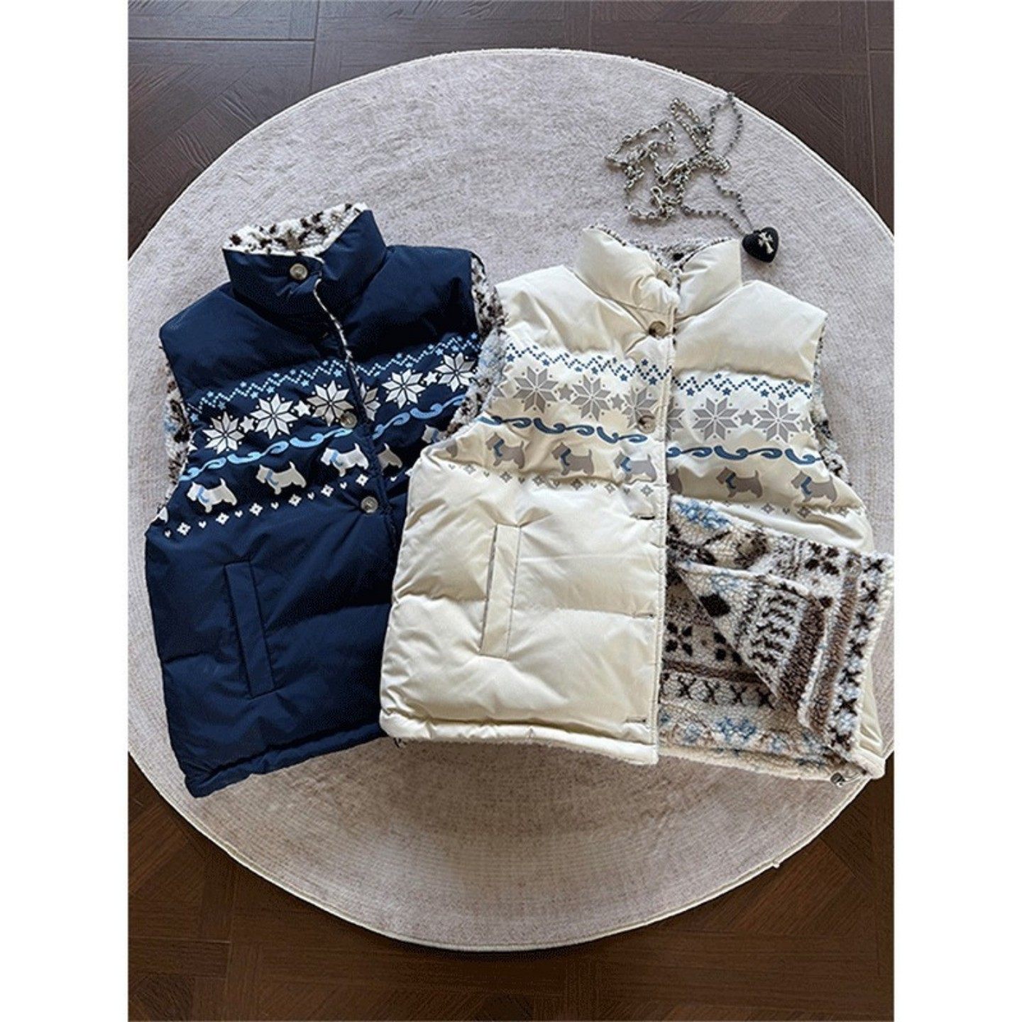 双面穿羊羔毛马甲棉服男款冬季费尔岛摇粒绒背心加绒立领情侣外套,男装,常规马甲,淘宝优惠券,粉丝福利购,淘宝优惠卷