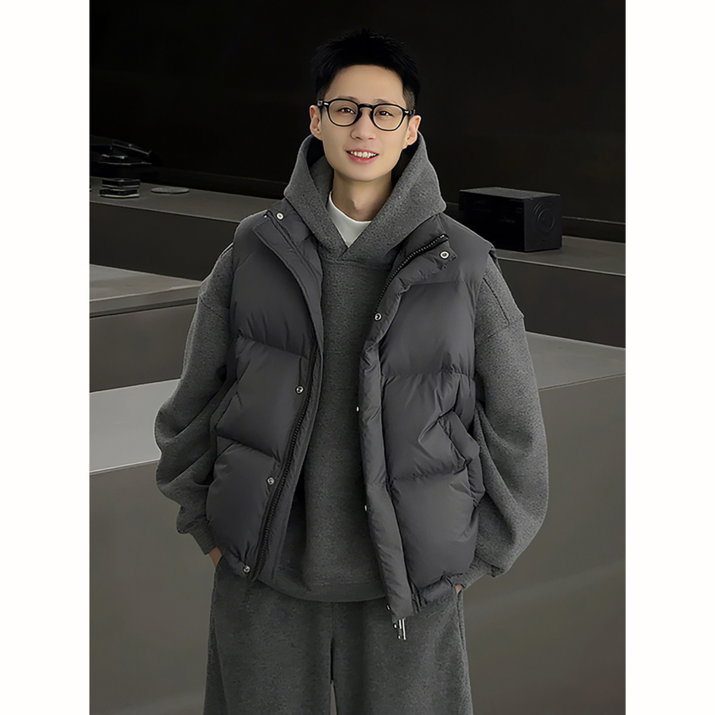 立领短款羽绒马甲男款轻薄外穿