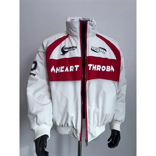 潮牌痞帅风机车棉衣加厚骑行服 冬季 美式 高街户外三防赛车棉服男款