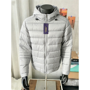 银灰色轻量化排骨羽绒服男款冬季不臃肿冬装棉服外套短款连帽棉袄