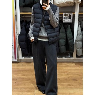 黑色外穿男式羽绒马甲冬季高级感痞帅风无袖坎肩户外运动排骨棉服