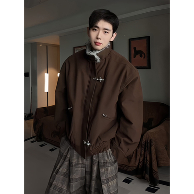 棕色美式座山雕棉服男款冬季