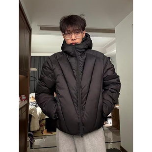 V型射线轻量化排骨羽绒服男冬季加厚保暖连帽棉服不臃肿棉袄外套