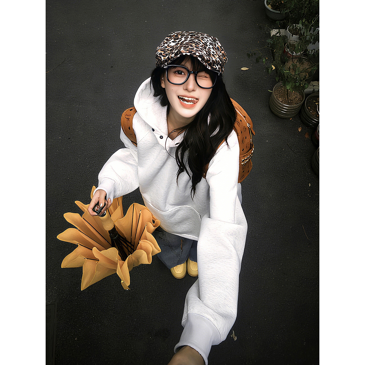 花灰色重磅加绒卫衣男秋冬季叠穿