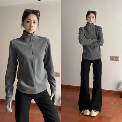 双面德绒半高领内搭卫衣男女秋冬