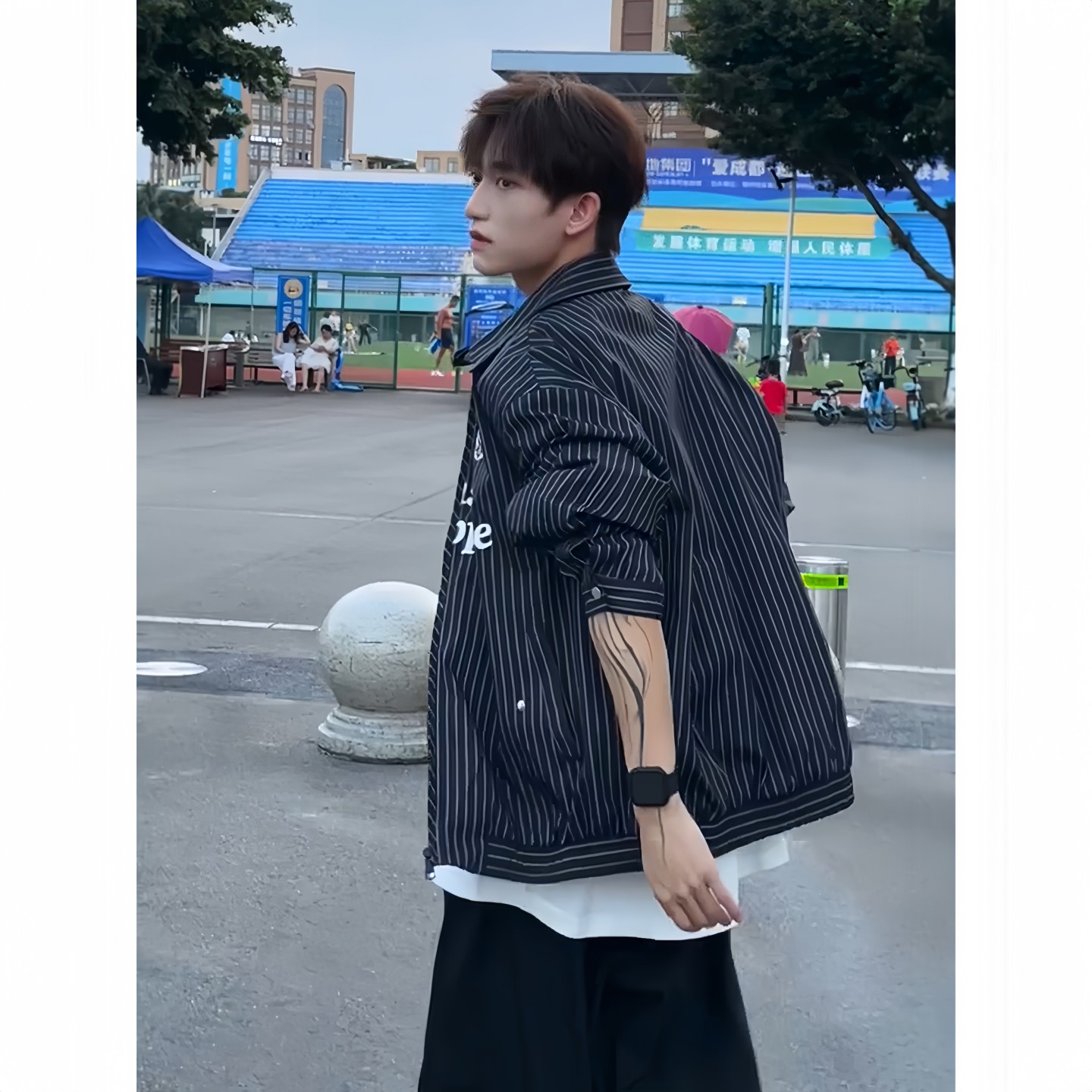 美式高街vibe赛车服翻领外套秋季