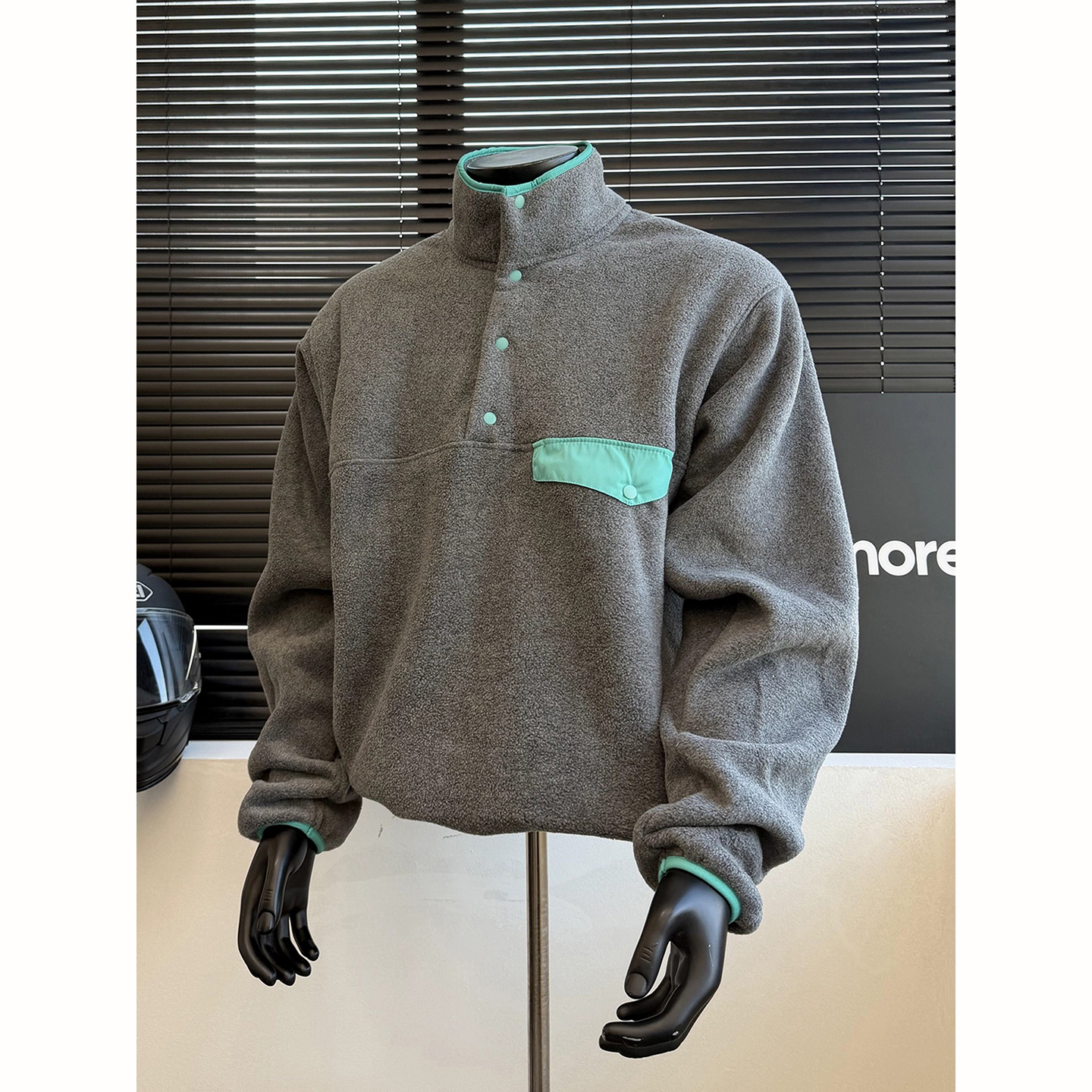 秋冬情侣款摇粒绒抓绒衣男冬季