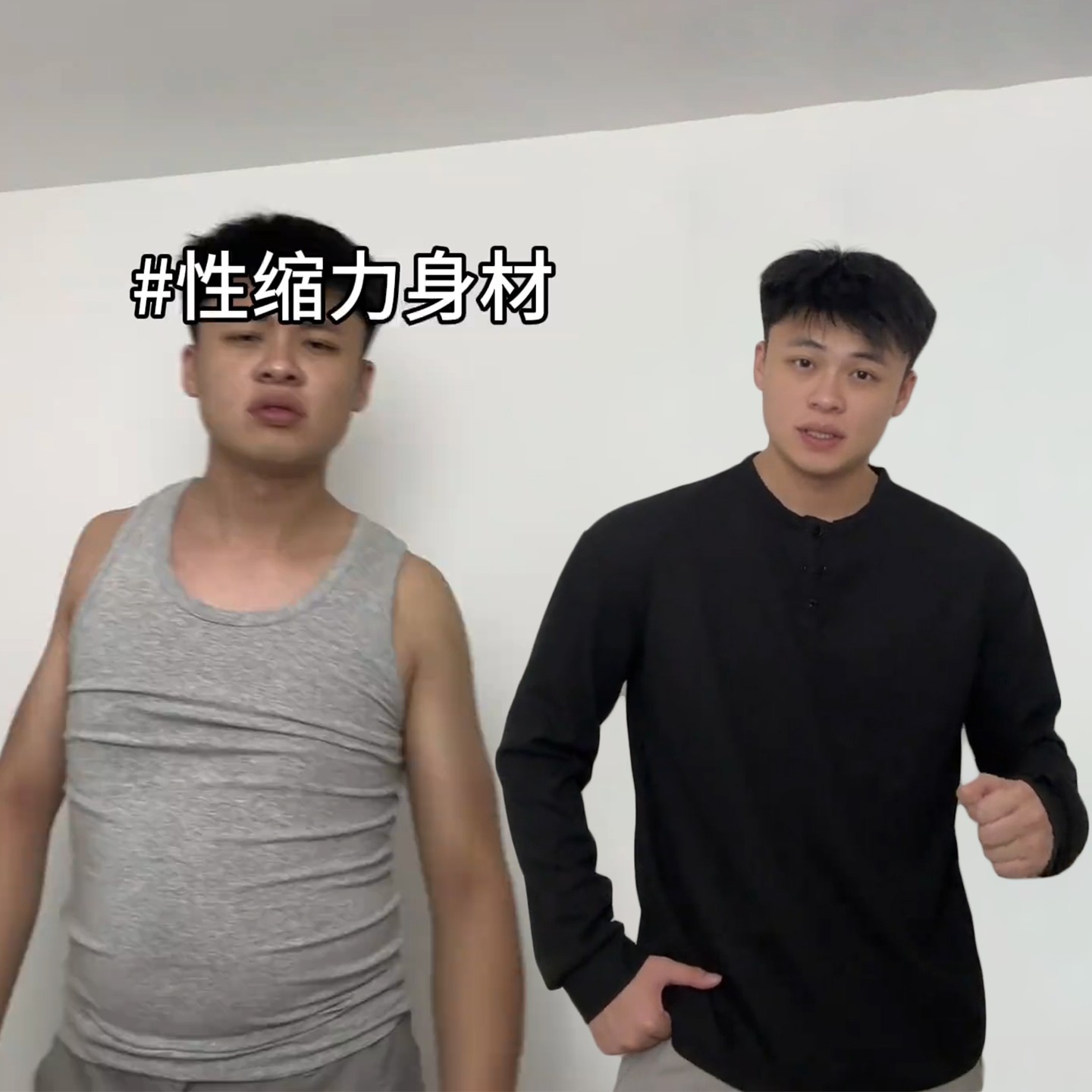 黑色华夫格亨利领长袖t恤秋季男