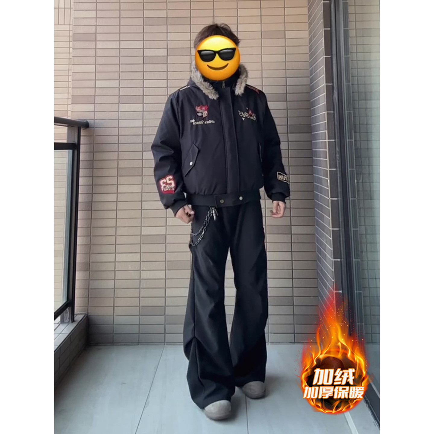 美式垂感褶皱微喇西裤男秋冬高级