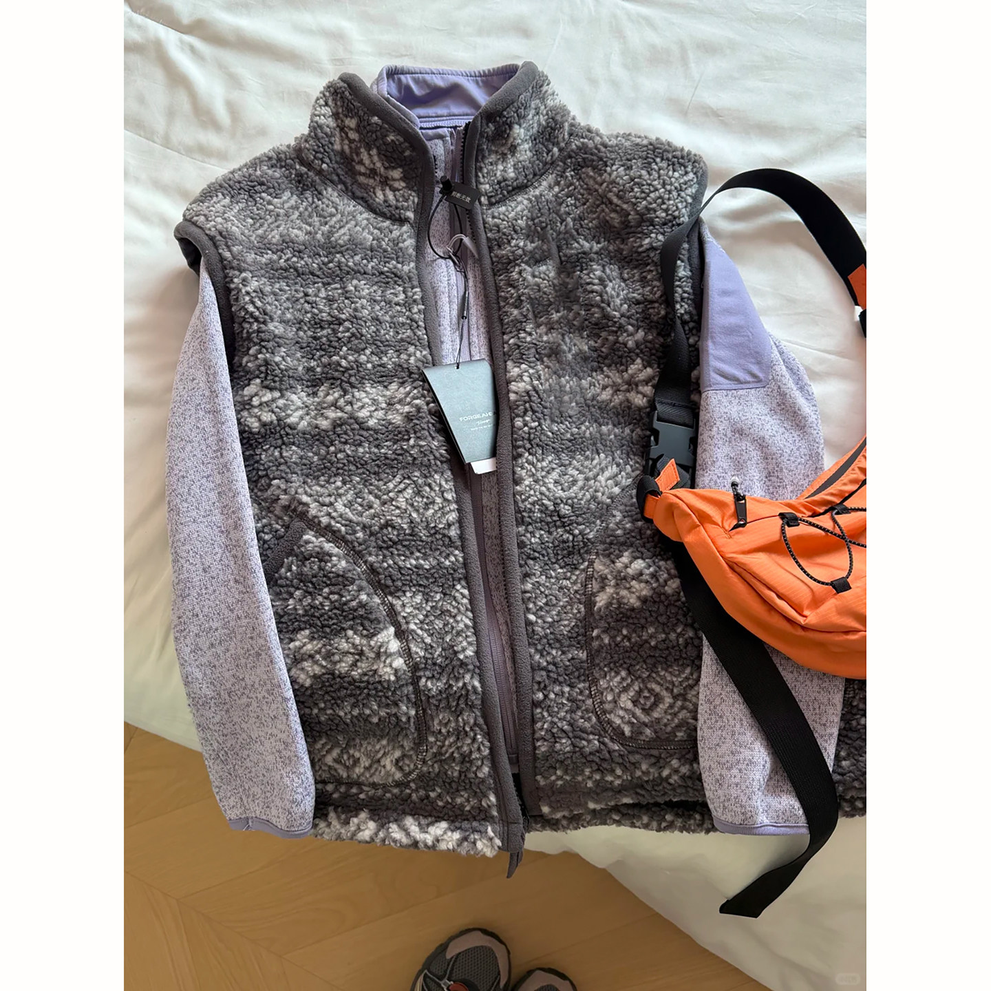 美式复古羊羔绒马甲男女秋冬季保暖叠穿拉链无袖坎肩加厚提花背心,男装,常规马甲,淘宝优惠券,粉丝福利购,淘宝优惠卷